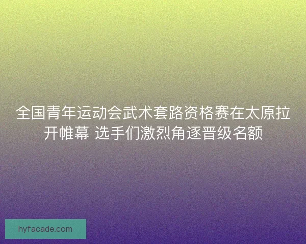 全国青年运动会武术套路资格赛在太原拉开帷幕 选手们激烈角逐晋级名额
