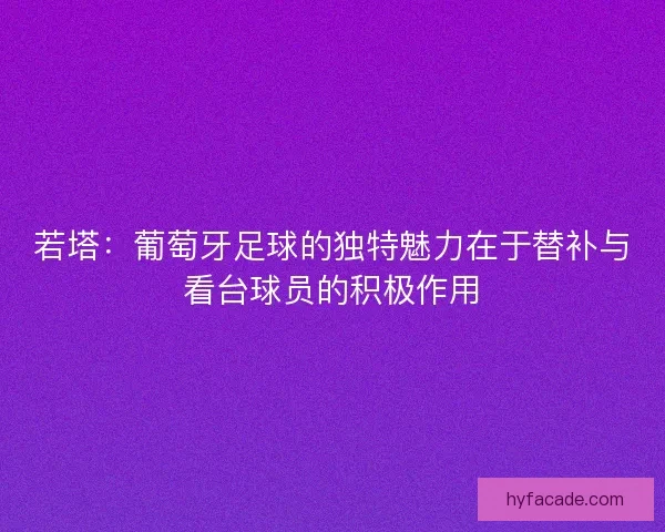 若塔：葡萄牙足球的独特魅力在于替补与看台球员的积极作用